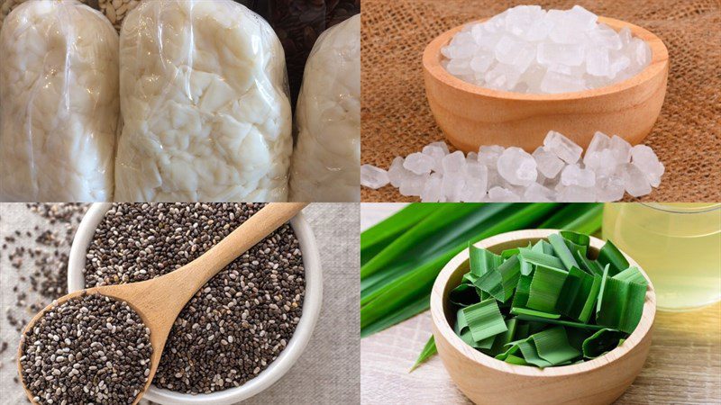 Ingredients for raw coconut jelly dish