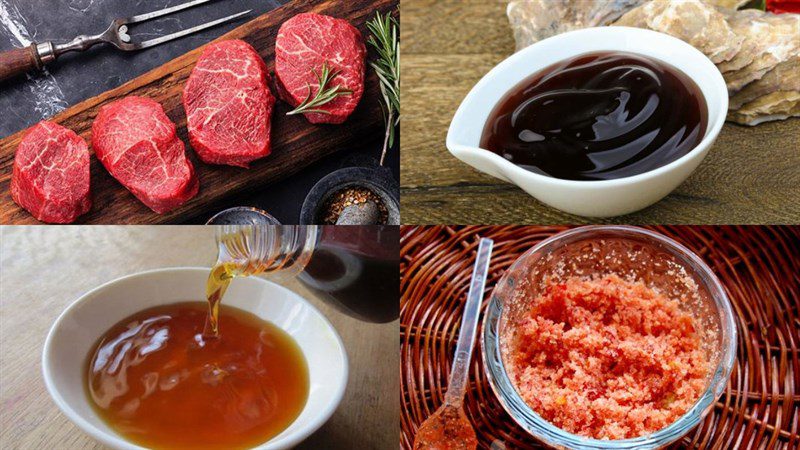 Ingredients for grilled beef with salt and chili