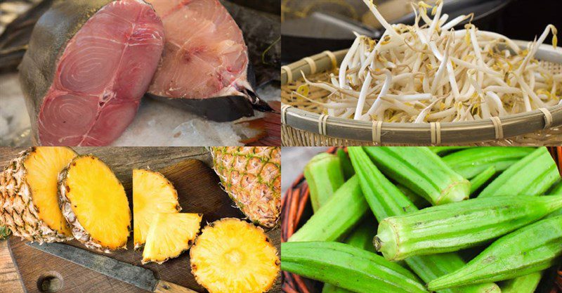 Ingredients for sour fish soup