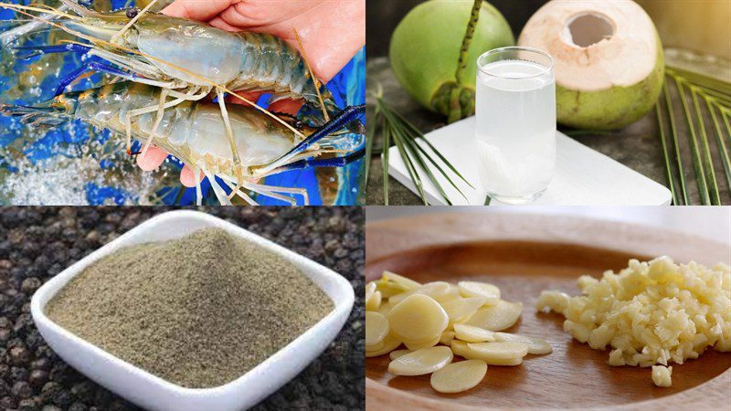 Ingredients for coconut shrimp dish