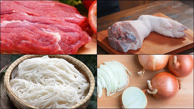 Ingredients for Hue beef noodle soup