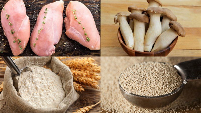 Ingredients for chicken mushroom bao