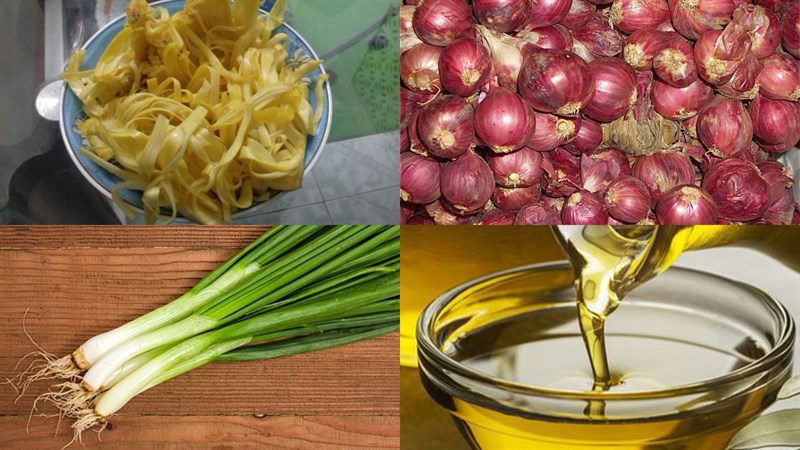 Ingredients for stir-fried jackfruit fiber