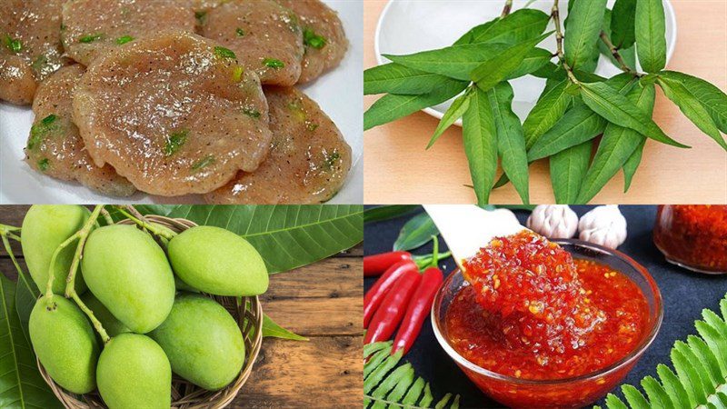 Ingredients for fish cake wrapped in Vietnamese balm leaves