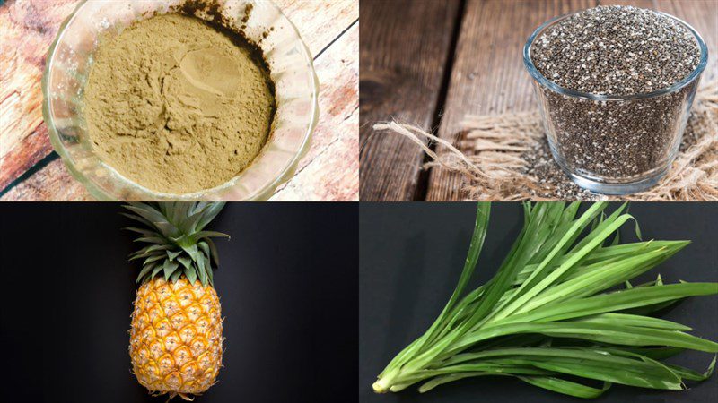 Ingredients for chia seed jelly, chia seed jelly with coconut milk