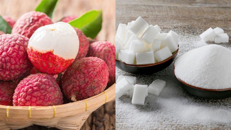 Ingredients for sweet pickled lychee