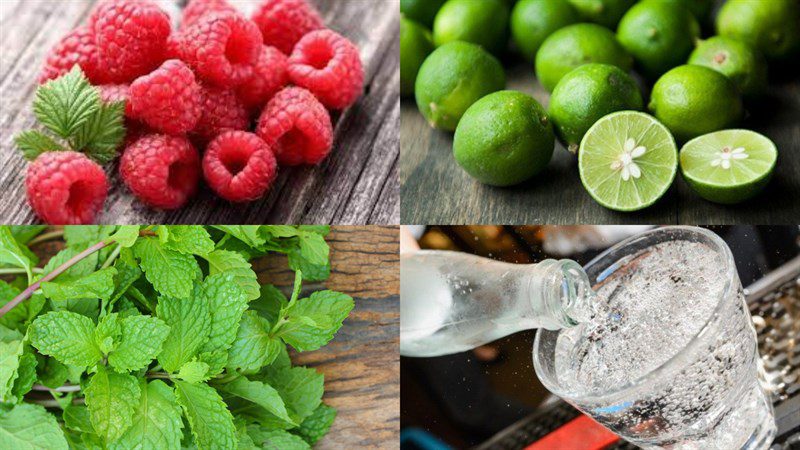 Ingredients for raspberry mojito