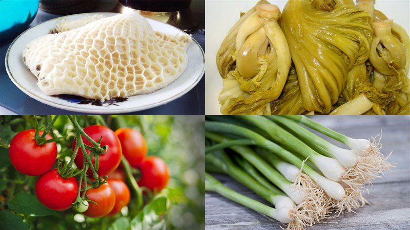 Ingredients for stir-fried beef with pickled vegetables