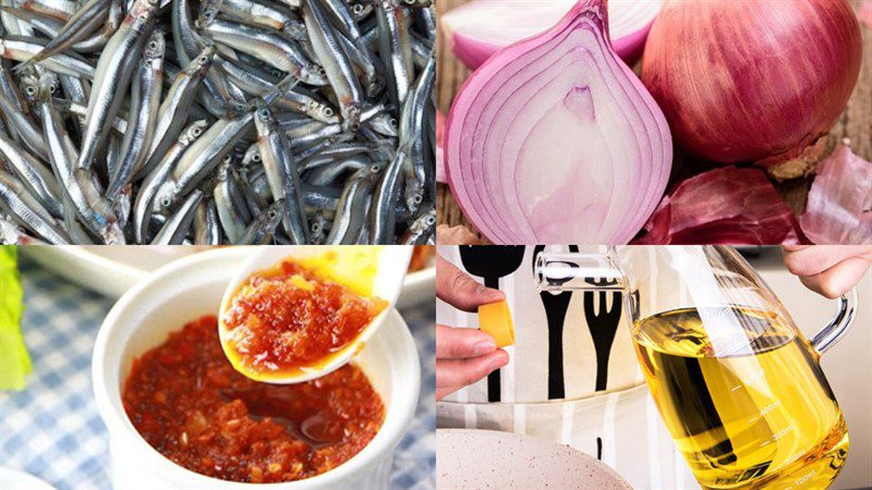 Ingredients for Fried Anchovies with Fish Sauce