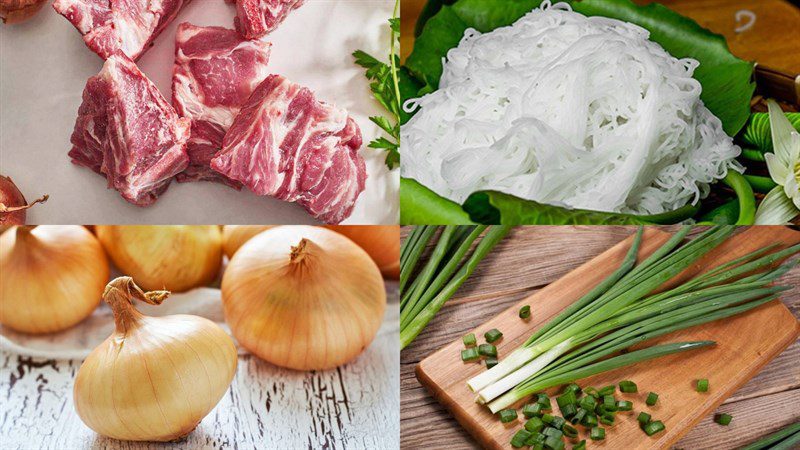 Ingredients for mixed noodle dish