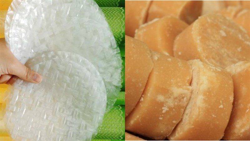 Ingredients for tapioca dish made from rice paper