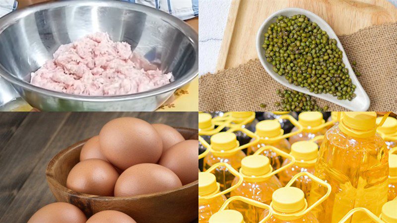 Ingredients for mung bean meatball dish