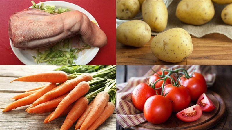 Ingredients for beef tongue stew