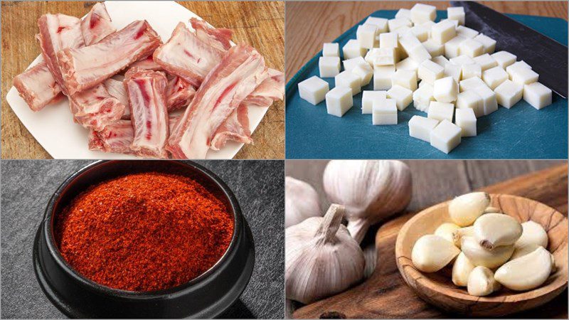 Ingredients for Korean cheese grilled ribs