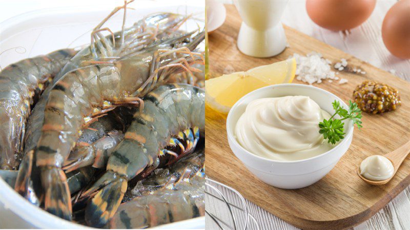 Ingredients for mayonnaise shrimp