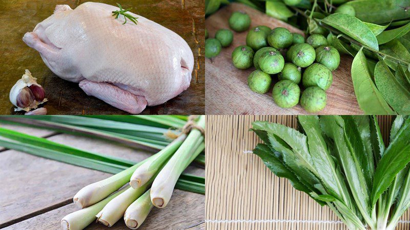 Ingredients for the dish 2 methods of cooking braised duck with sour fruits