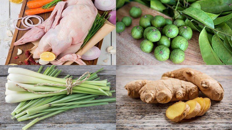 Ingredients for Duck Stewed with Sour Fruits in 2 cooking methods