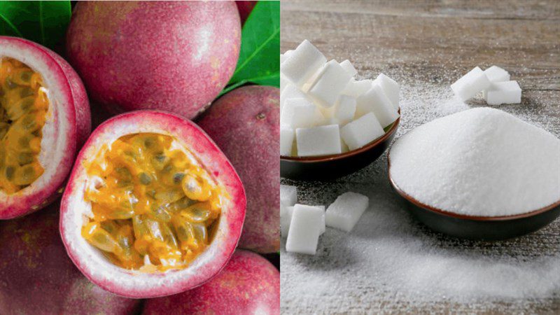 Ingredients for passion fruit jam