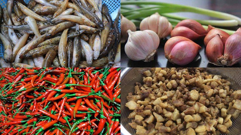 Ingredients for braised goby fish