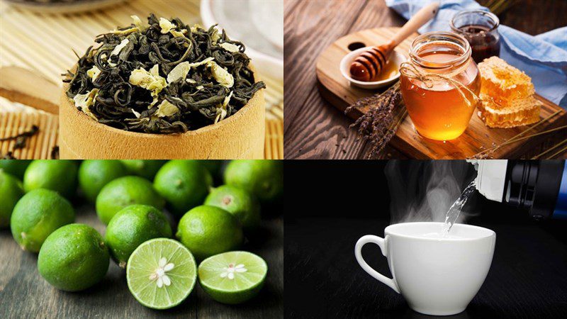 Ingredients for honey green tea