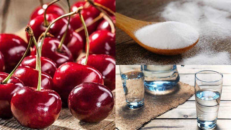 Ingredients for cherry juice dish