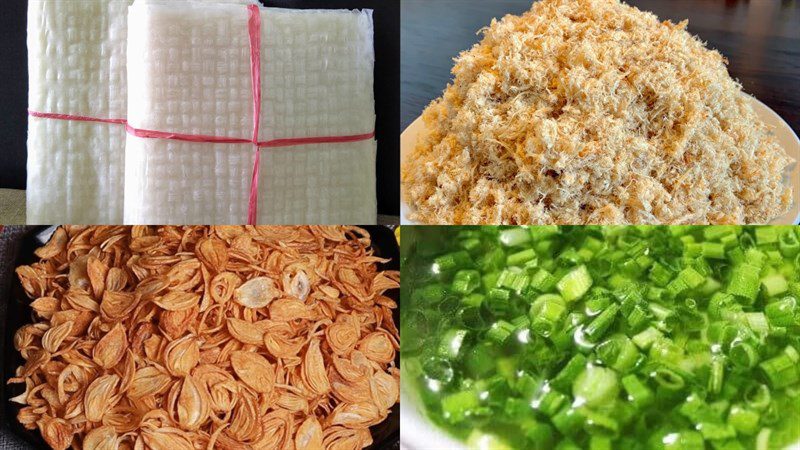 Ingredients for rice paper with pork floss