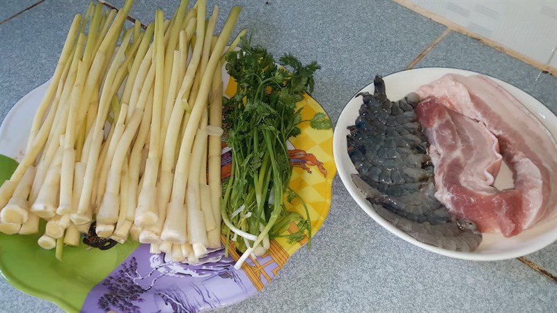 Ingredients for the dish 2 ways to make stir-fried bamboo shoots