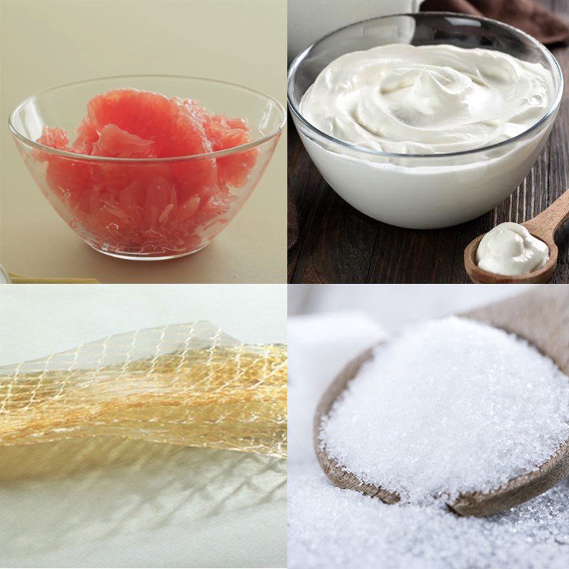 Ingredients for delicious, simple grapefruit mousse