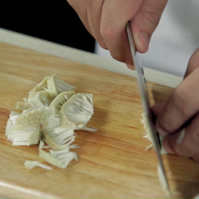 Step 1 Prepare Ingredients for Young Jackfruit Soup with Shrimp and Pepper Leaves