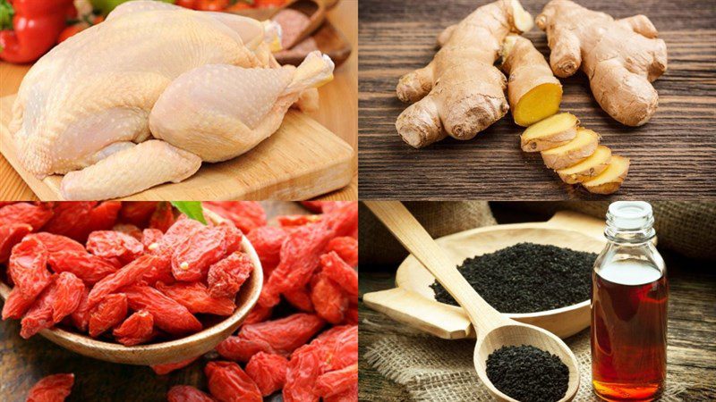 Ingredients for Chinese-style chicken soup