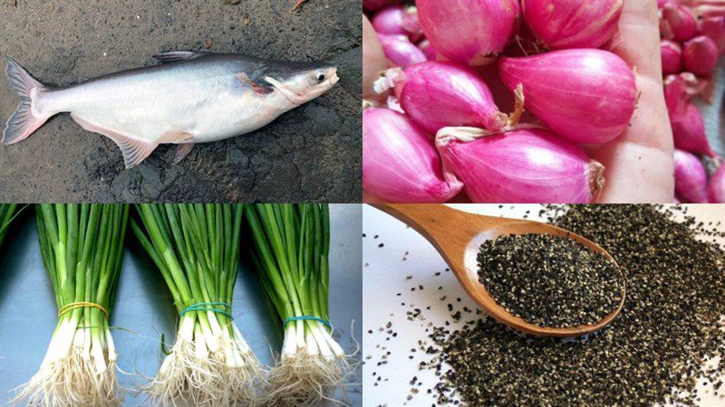 Ingredients for braised catfish with pepper