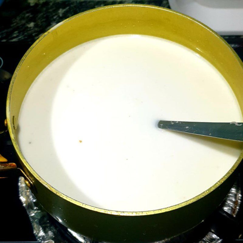 Step 3 Cooking the dough for bánh giò Bánh giò chay