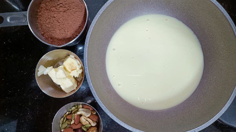 Ingredients for chocolate truffle dish