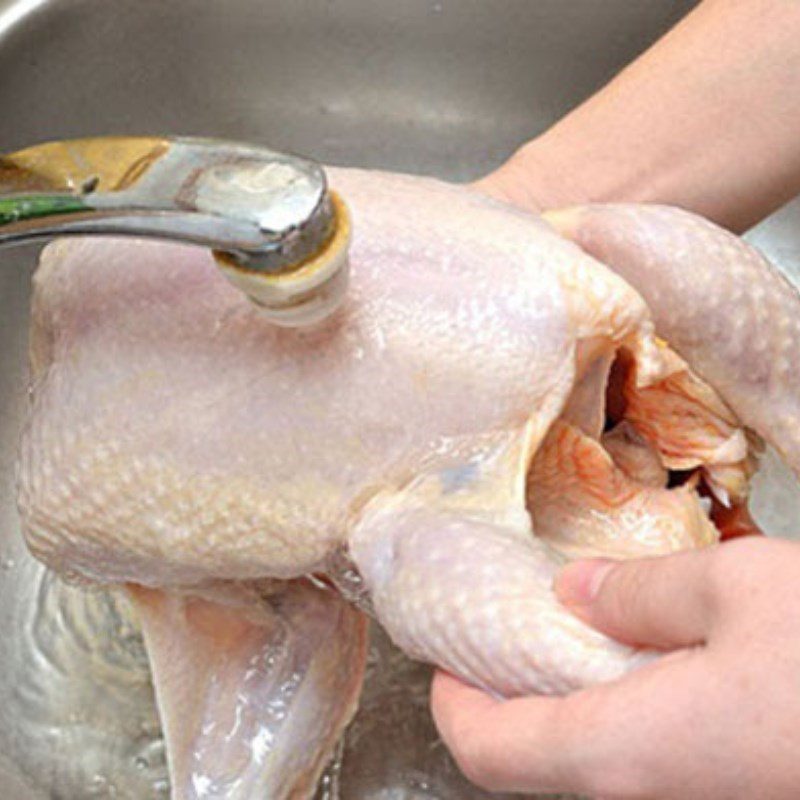 Step 1 Prepare, marinate and fry the chicken Chicken with Pâté