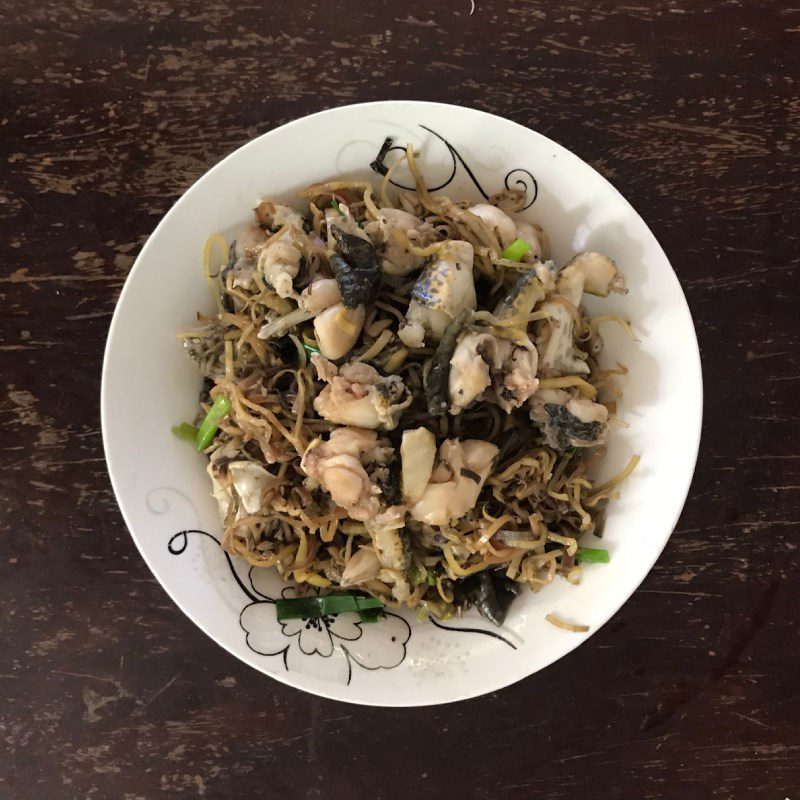 Step 4 Final product Stir-fried frog with banana flower