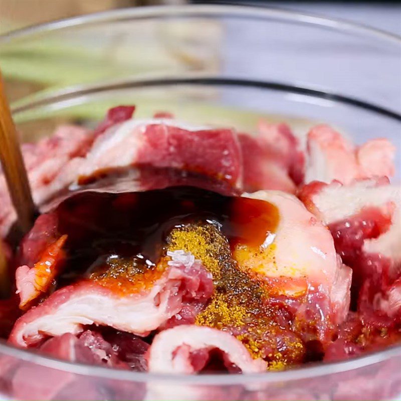 Step 3 Marinate the beef tendon Beef tendon curry