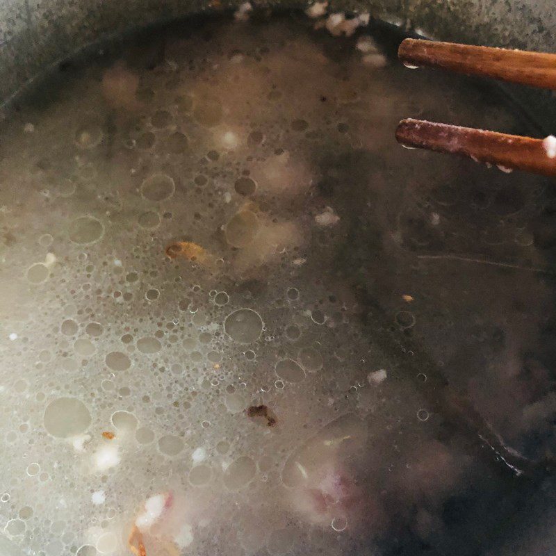 Step 3 Cooking soup Soup with minced meat and mustard greens