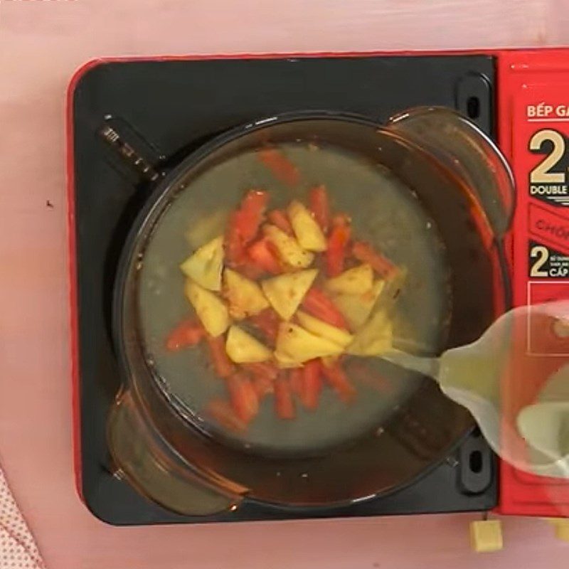 Step 3 Cook the soup Sour clam soup with tofu