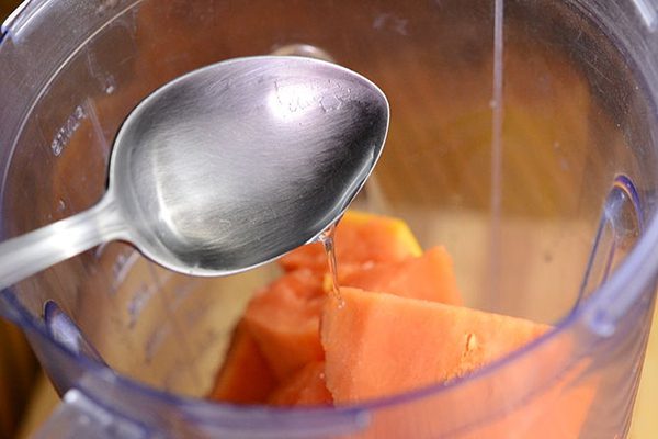 Step 1 Cut the papaya Papaya Smoothie using a blender