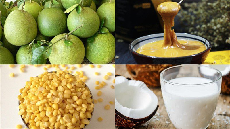 Ingredients for An Giang grapefruit dessert