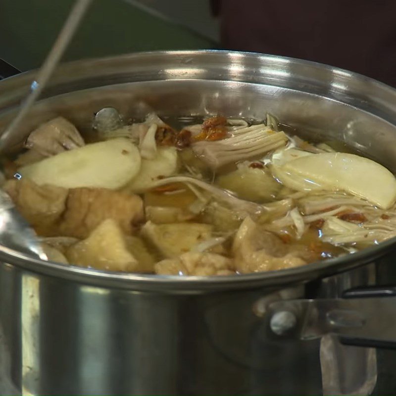 Step 3 Cook young jackfruit soup Young jackfruit soup cooked with turmeric