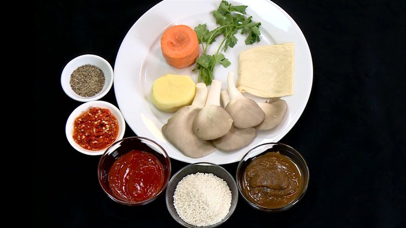 Ingredients for dish 2 ways to make sake spring rolls and mushroom spring rolls