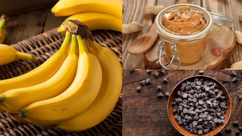 Ingredients for chocolate banana ice cream