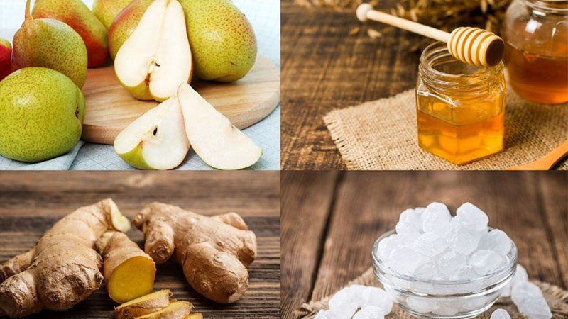 Ingredients for steamed pears with honey