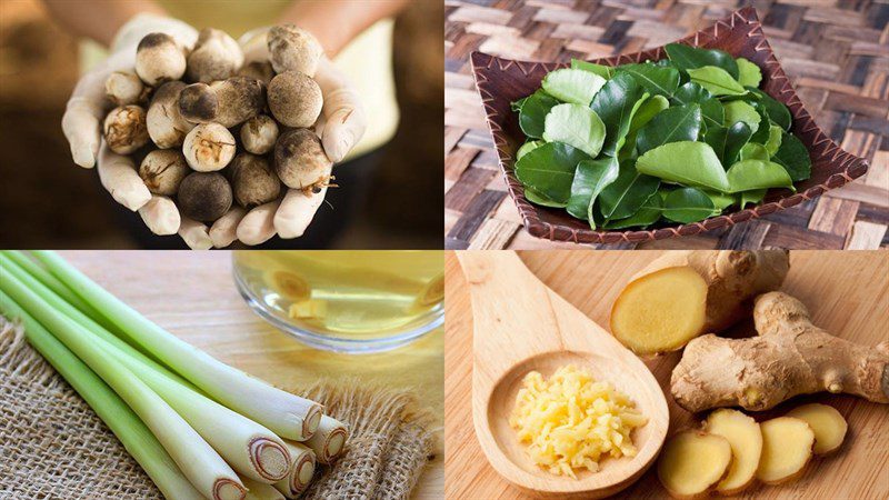 Ingredients for 3 ways to make lemon grass steamed straw mushrooms