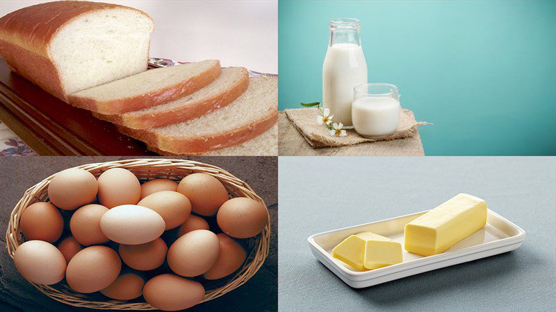 Ingredients for french toast - fried egg bread