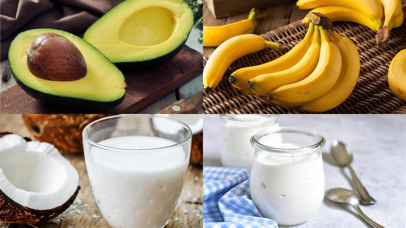 Ingredients for avocado banana ice cream