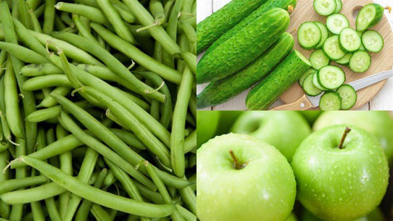 Ingredients for green bean juice (green beans)