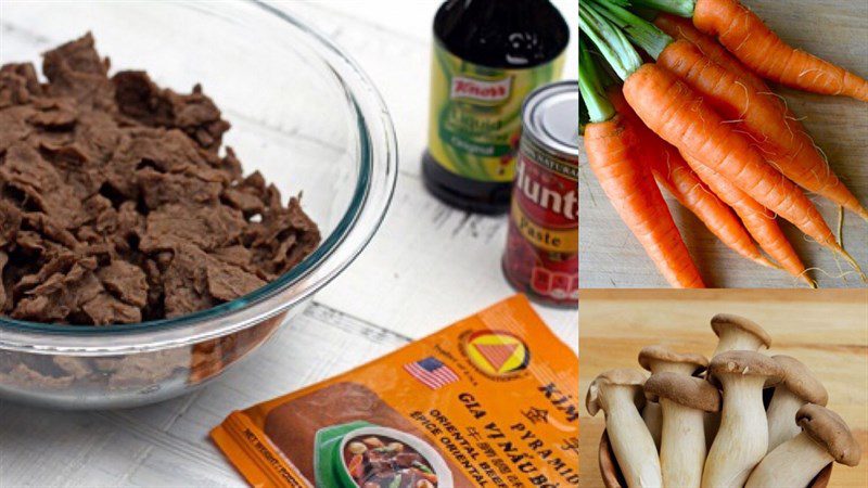 Ingredients for vegetarian beef stew