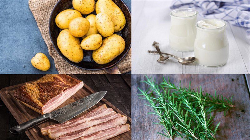 Ingredients for the baked potato dishes